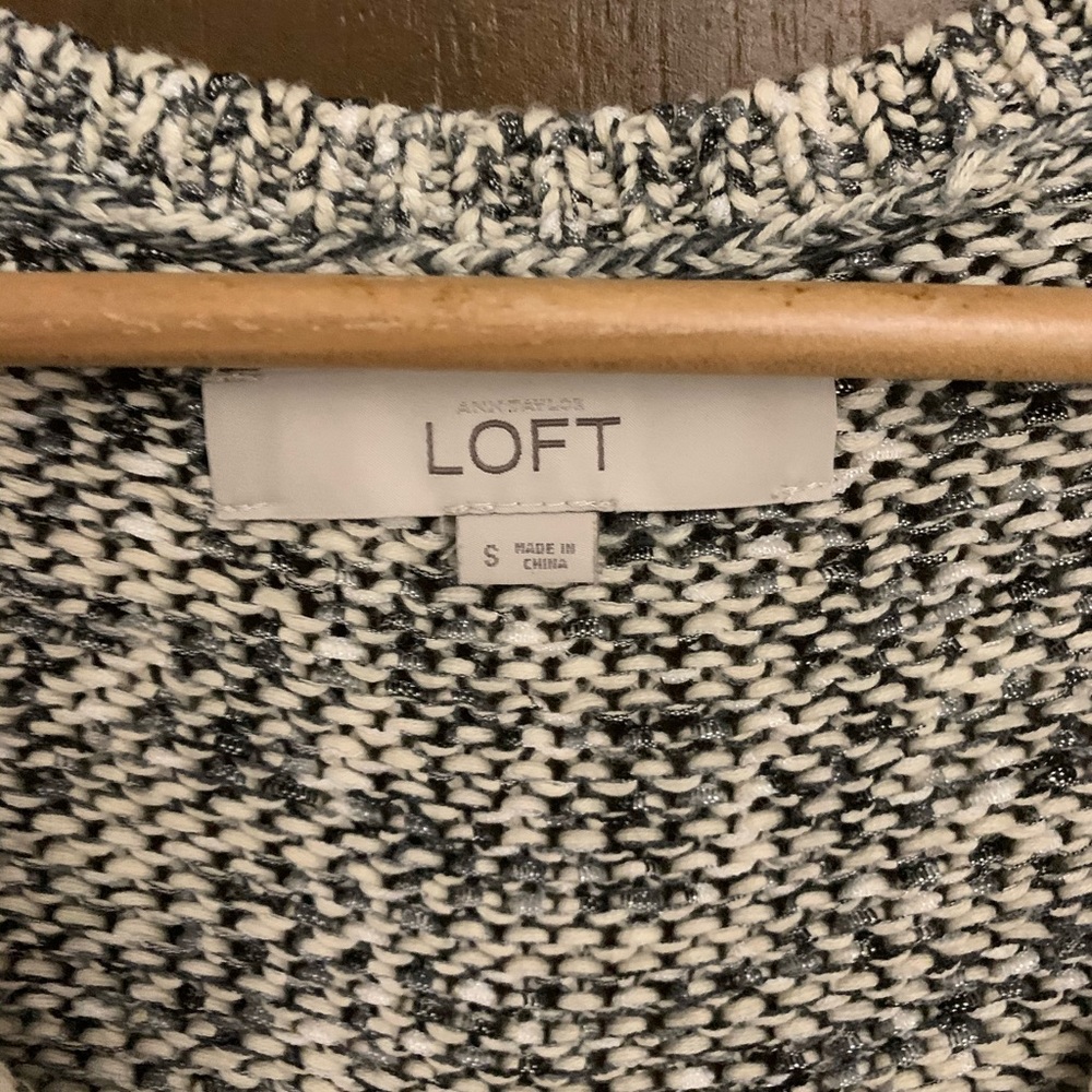 Ann Taylor Loft Silver Threaded Knit Sweater - image 2